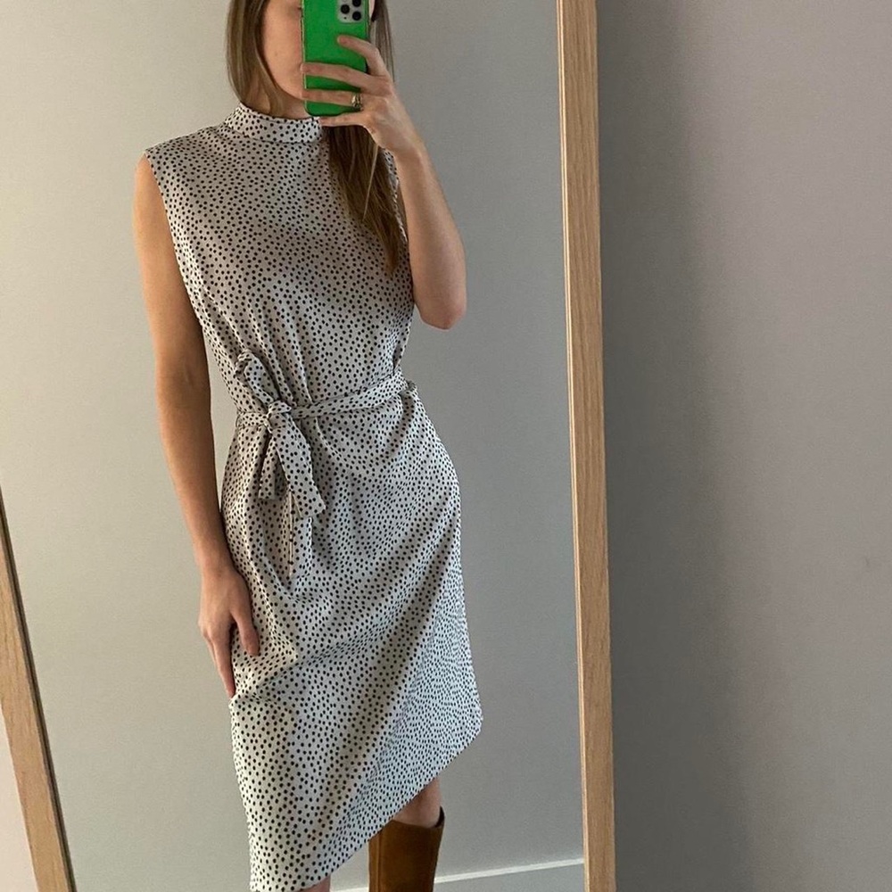 Vintage high neck midi dress